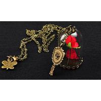 Beauty & The Beast Belle Rose Necklace