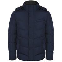 Bennett Quilted Coat with Detachable Sherpa Lined Hood in Midnight Blue Dissident