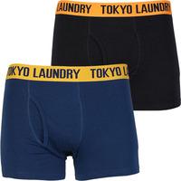 Berriman (2 Pack) Boxer Shorts Set in Navy / Blue - Tokyo Laundry