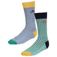Bective Ribbed Socks in Simply Green / Federal Blue - Tokyo Laundry (2 Pack)