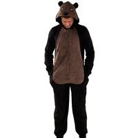 Bear black & brown fleece animal onesie