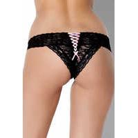 Besired Lace-Up Ribbon Thong