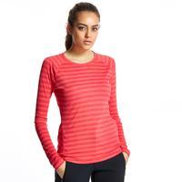 berghaus womens stripe long sleeve baselayer pink pink