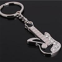 Beautiful Guitar Music Shape Stainless Steel Keychain Fashion And Personality