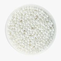 Beadia 58g(Approx 2000Pcs) 4mm Round ABS Pearl Beads White Color Plastic Beads