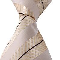 Beige Black Yellow Jacquard Necktie Men Business Suit Tie