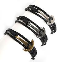 Beadia 1Pc PU Leather Wrap Bracelet Anchor Hope Charm Bracelet