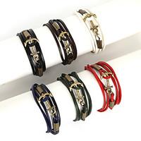 beadia 1pc leather wrap bracelet anchor charm bracelet