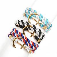 Beadia 1Pc Anchor Hook Bracelet Multilayer Warp Rope Cord Bracelet