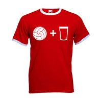 beer and football t shirt red white