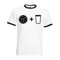 beer and football t shirt white black