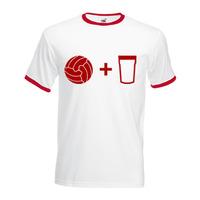 Beer and Football T-Shirt (White-Red)