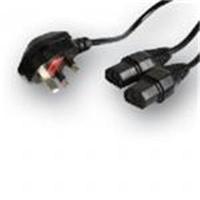 belkin pro series dual iec y splitter to uk plug power cable 2x iec to ...