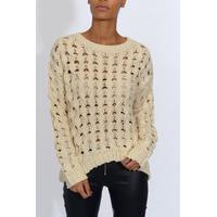 Beige Cable Knit Jumper