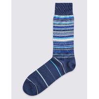 Best of British for M&S Collection Mercerised Cotton Striped Design Socks