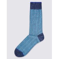 Best of British for M&S Collection Mercerised Cotton Geo Design Socks