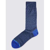 Best of British for M&S Collection Mercerised Cotton Pindot Design Socks