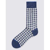 Best of British for M&S Collection Mercerised Cotton Dogtooth Design Socks
