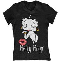 Betty Boop Women\'s V-Neck - Blowing A Kiss T Shirt