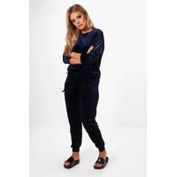 bethany velvet top and sweat pants navy