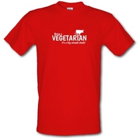 Being a vegetarian - it\'s a big missed steak! male t-shirt.