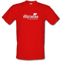 being a vegetarian its a big missed steak male t shirt