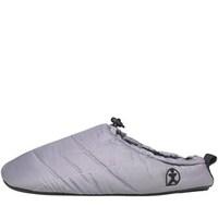 Bedroom Athletics Mens Burton Quilted Nylon Mule Slippers Cool Grey