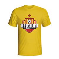 belgium country logo t shirt yellow kids