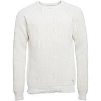 Bellfield Mens Albrecht Fisherman Knit Sweater Ecru