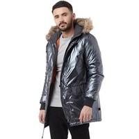 Bellfield Mens Salford Metallic Parka Silver