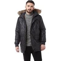 bellfield mens salford metallic parka black