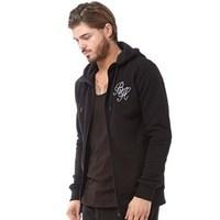 beck and hersey mens plaza zip thru hoody black