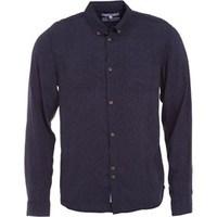 Bellfield Mens Cross Hatch Printed Shirt Navy