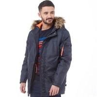 Bellfield Mens Mundow Fur Trim Parka Navy