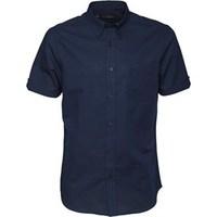 Ben Sherman Mens Short Sleeve Plain Oxford Shirt Navy-170