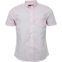 Ben Sherman Mens Short Sleeve Plain Oxford Shirt Pink
