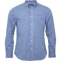 Ben Sherman Mens Long Sleeve Standard Gingham Shirt Directoire Blue