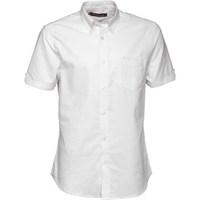 Ben Sherman Mens Short Sleeve Plain Oxford Shirt White-010