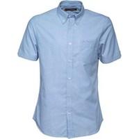 Ben Sherman Mens Short Sleeve Plain Oxford Shirt Light Blue-100