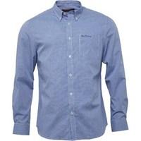 Ben Sherman Mens Long Sleeve Mini Gingham Shirt Directoire Blue