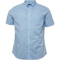 Ben Sherman Mens Short Sleeve Standard Gingham Shirt Powder Blue