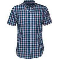 Ben Sherman Mens Short Sleeve Twin Check Shirt Blue-150