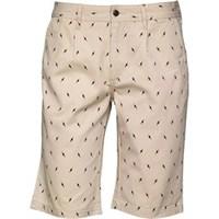 Bellfield Mens Printed Chino Shorts Stone