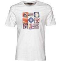 Ben Sherman Mens 9 Music Symbols T-Shirt White