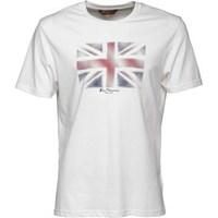 Ben Sherman Mens Short Sleeve Union Jack T-Shirt White