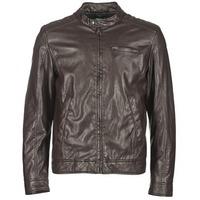 Benetton HOULO men\'s Leather jacket in brown
