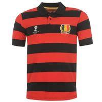 belgium 2014 fifa striped polo shirt black red