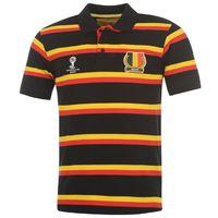 belgium 2014 fifa striped polo shirt black yellow