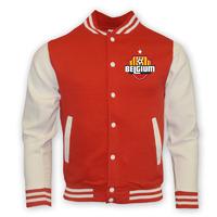 belgium college baseball jacket red kids