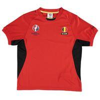 belgium uefa euro 2016 poly training tee red kids